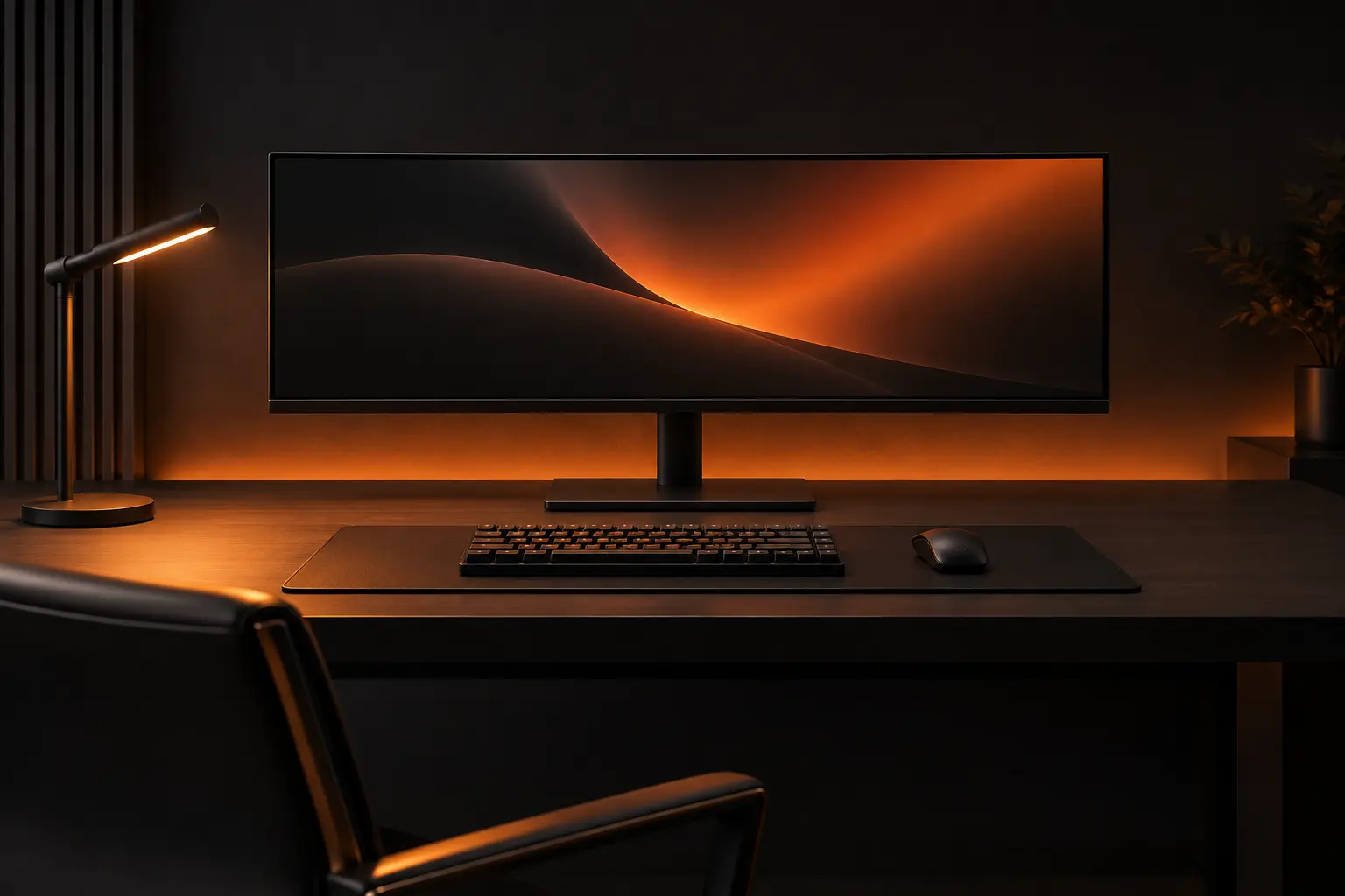 Focused professional working at a clean desk
